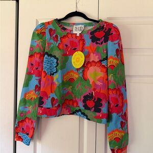 Alden Adair Multicolor Floral Long-Sleeve Top- NWT